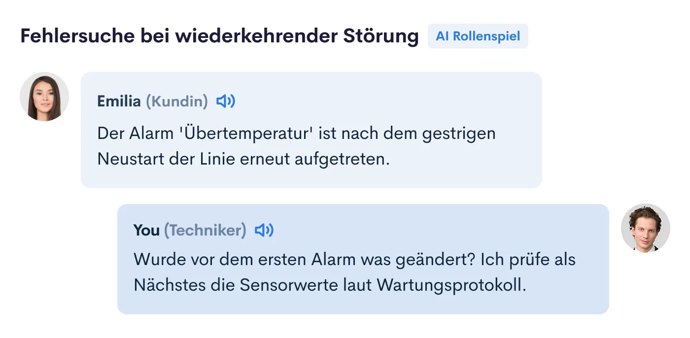 KI-Rollenspiel: Fehlersuche bei wiederkehrender Störung